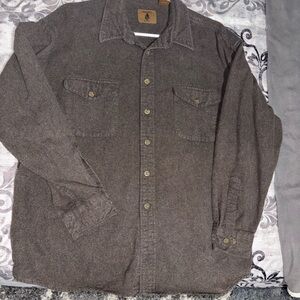 Vintage ‘90s St. John's Bay Men's Brown Chamois Cloth Shirt